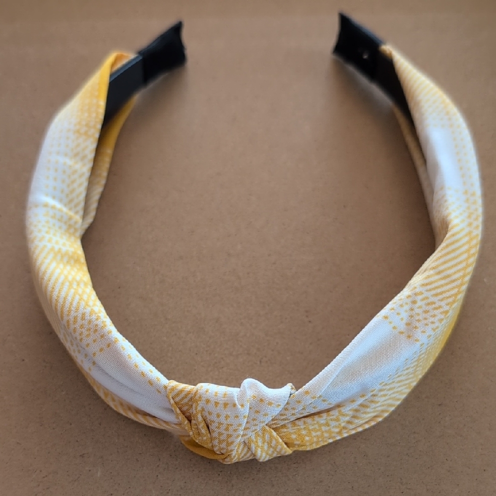 Yellow and White Knotted Headband